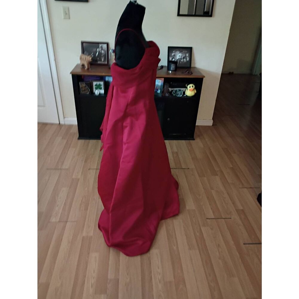 Vintage Size 19/20 Night Scene California Red Spaghetti Strap Formal Maxi Dress - Picture 4 of 8